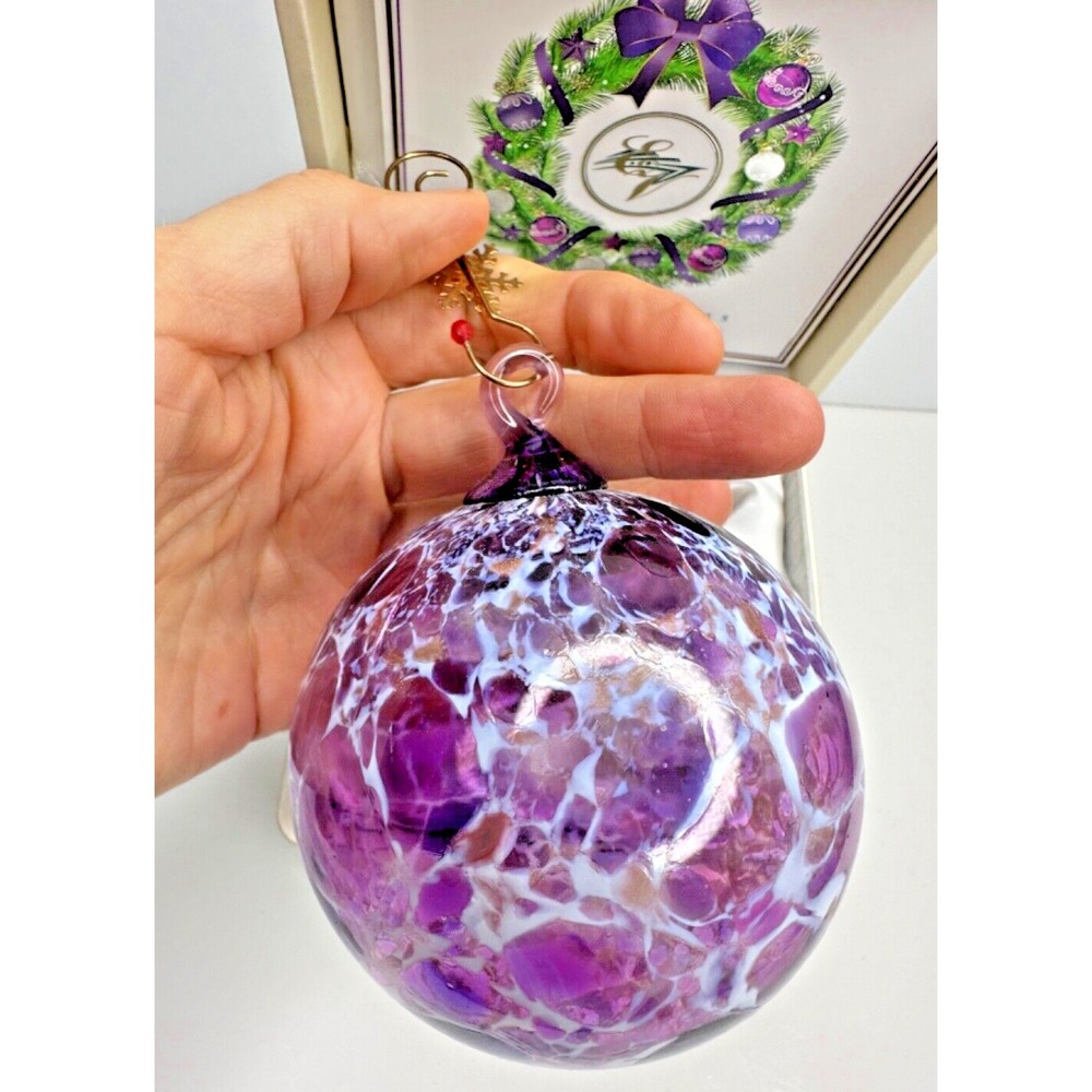 Dehanna Jones Studio ornament Art Glass Round Ball 2018 Royal Voyager Purple